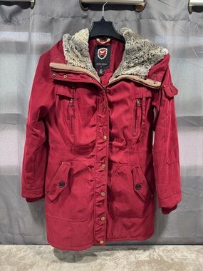 1 Madison Expedition Trench Coat Faux Fur Lined Hood Heritage Collection